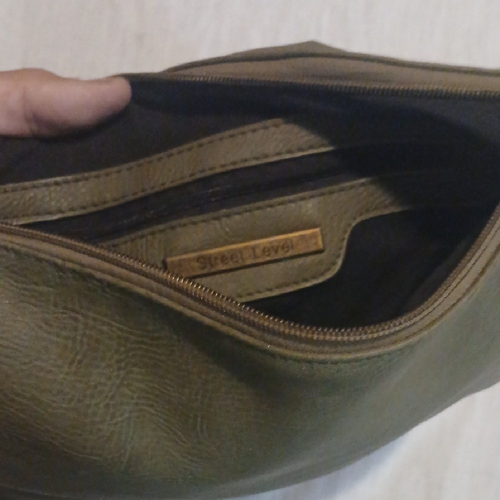 Make Offer Street Level Olive Green Clutch